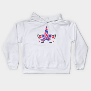 4th of July Unicorn Kids Hoodie